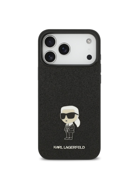Karl Lagerfeld Karl Lagerfeld Fixed Glitter Metal Ikonik Hátlap iPhone 17 Pro Max számára Black