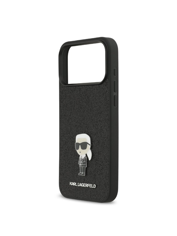 Karl Lagerfeld Karl Lagerfeld Fixed Glitter Metal Ikonik Hátlap iPhone 17 Pro Max számára Black