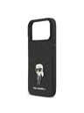 Karl Lagerfeld Karl Lagerfeld Fixed Glitter Metal Ikonik Hátlap iPhone 17 Pro Max számára Black