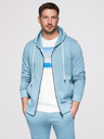 Ombre Clothing Férfi melegítő szett: kapucnis felső cipzárral + egyenes szárú nadrág – világoskék V7 Z23 Ombre Clothing