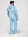 Ombre Clothing Férfi melegítő szett: kapucnis felső cipzárral + egyenes szárú nadrág – világoskék V7 Z23 Ombre Clothing