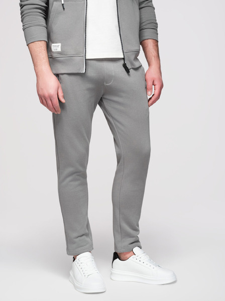Ombre Clothing Férfi melegítő szett: kapucnis felső cipzárral + egyenes szárú nadrág – szürke V8 Z23 Ombre Clothing