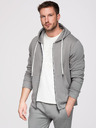 Ombre Clothing Férfi melegítő szett: kapucnis felső cipzárral + egyenes szárú nadrág – szürke V8 Z23 Ombre Clothing