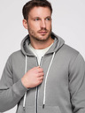 Ombre Clothing Férfi melegítő szett: kapucnis felső cipzárral + egyenes szárú nadrág – szürke V8 Z23 Ombre Clothing