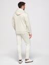 Ombre Clothing Férfi melegítő szett: kapucnis felső cipzárral + egyenes szárú nadrág – krém V11 Z23 Ombre Clothing
