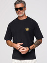 Ombre Clothing Férfi laza póló méhapplikációval a mellkason – elefántcsont V1 OM-TSCT-0275 Ombre Clothing
