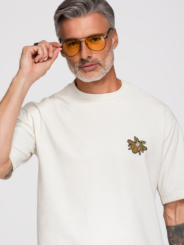Ombre Clothing Póló "OM-TSCT-0275" – tejszínű Ombre Clothing