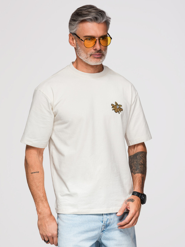 Ombre Clothing Póló "OM-TSCT-0275" – tejszínű Ombre Clothing