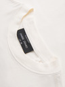 Ombre Clothing Férfi laza póló ezüst-fekete párduc aplikációval flitterekből és gyöngyökből a háton – törtfehér V2 OM-TSCT-0279 Ombre Clothing