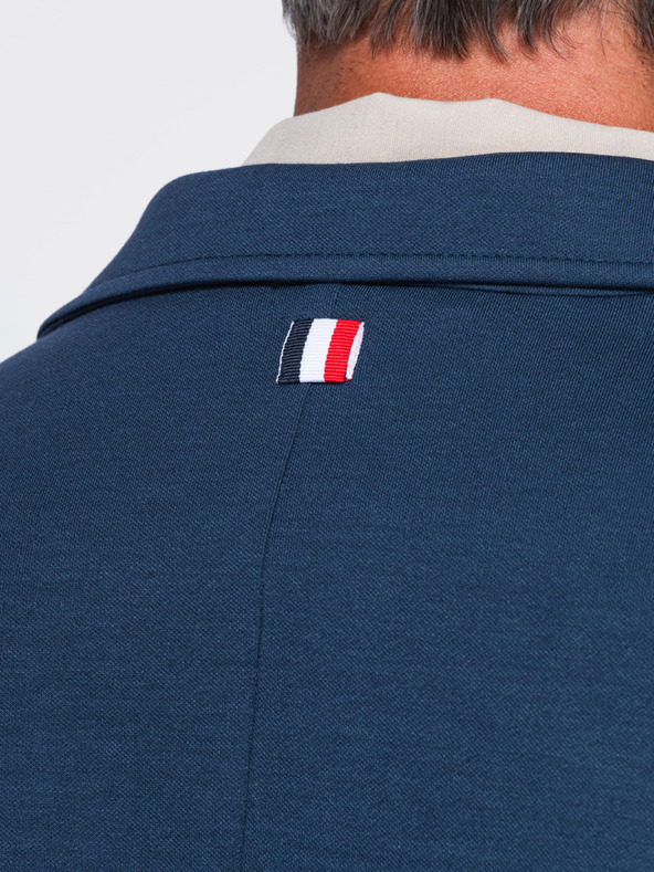 Ombre Clothing Férfi slim sakkó SLIM finom szerkezetű kötöttből – kék V6 M165 Ombre Clothing