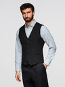 Ombre Clothing Klasszikus férfi elegáns mellény halszálka mintával, SLIM FIT vágás – V3, fekete V65 Ombre Clothing