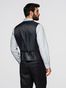 Ombre Clothing Klasszikus férfi elegáns mellény halszálka mintával, SLIM FIT vágás – V3, fekete V65 Ombre Clothing