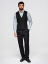 Ombre Clothing Klasszikus férfi elegáns mellény halszálka mintával, SLIM FIT vágás – V3, fekete V65 Ombre Clothing