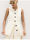 Marks & Spencer Strukturált hosszú zakó pamutkevert anyagból Marks & Spencer krémszínű