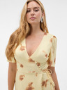 Orsay ORSAY Sárga női csavart (wrap) midiruha absztrakt mintával