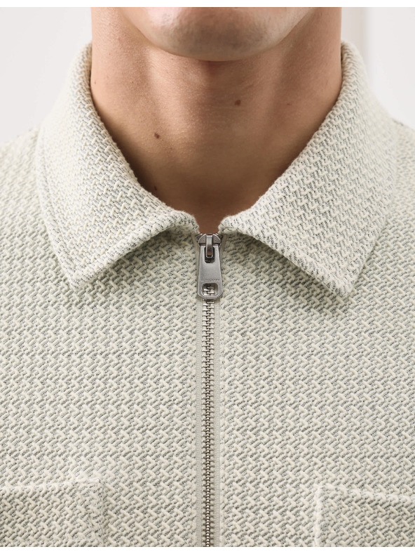 Marks & Spencer Kockás zippzáras kabát textúrával, pamutmix Marks & Spencer beige