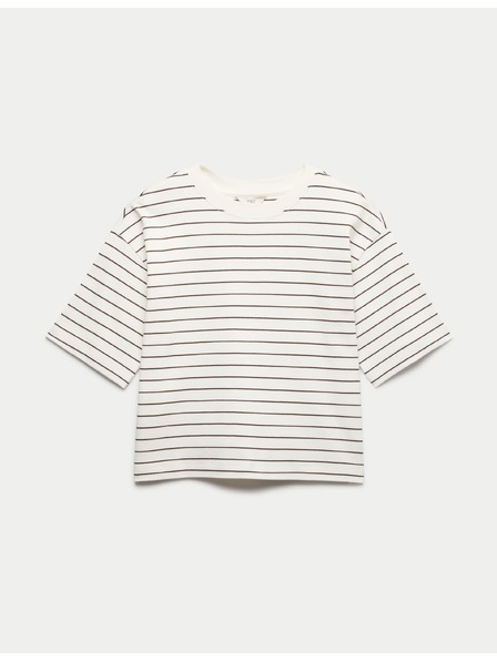 Marks & Spencer Négyzet alakú fazonú top tiszta pamutból, magas grammázs Marks & Spencer beige