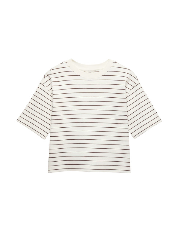 Marks & Spencer Négyzet alakú fazonú top tiszta pamutból, magas grammázs Marks & Spencer beige