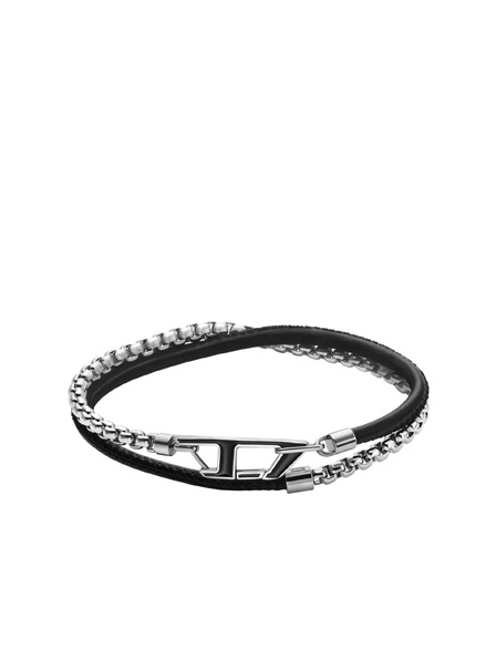 Diesel Unisex karkötő Diesel D Logo acél és bőr DX1472040