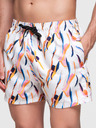 Ombre Clothing Narancssárga és fehér férfi mintás fürdőruha Ombre Ruházat