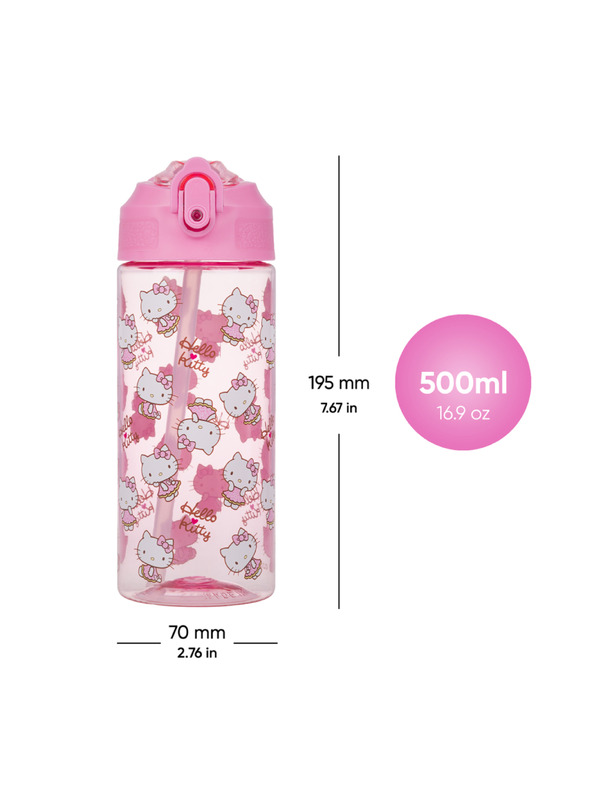 BAAGL  BAAGL Tritan ivópalack szívószállal Hello Kitty Sweet Leopard, 500 ml