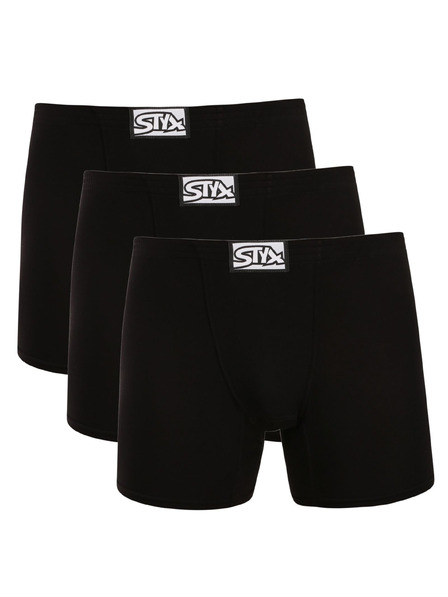 Styx Három darabos szett - Styx férfi boxeralsó hosszú klasszikus gumival fekete