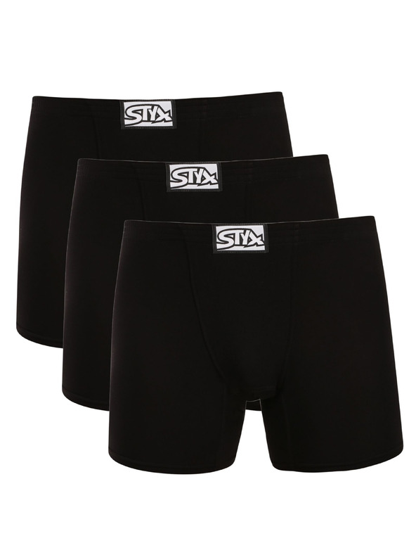 Styx Három darabos szett - Styx férfi boxeralsó hosszú klasszikus gumival fekete