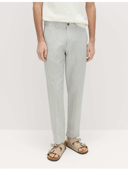 Marks & Spencer Chino nadrág lenvegyületből, normál szabás Marks & Spencer szürke