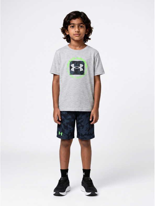 Under Armour Fiú szett Under Armour UA PRINTED SS SHORT SET-GRY