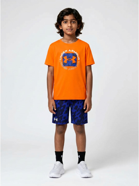 Under Armour Fiú szett Under Armour UA TECH PRINTED SS SHORT SET-ORG