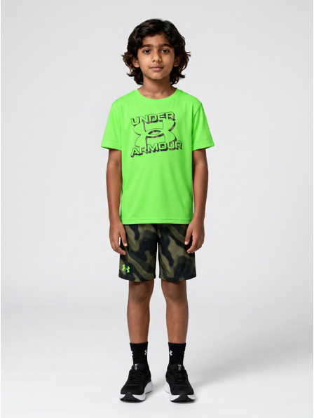 Under Armour Fiú szett Under Armour UA TECH PRINTED SS SHORT SET-GRN