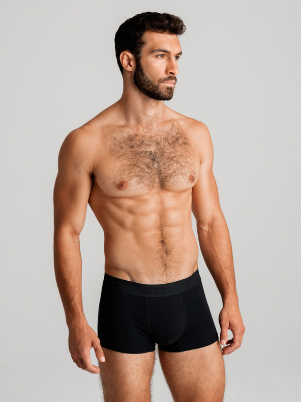 Ombre Clothing Férfi pamut boxeralsó logóval – 3 darab mixben V2 U532 Ombre Clothing