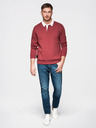 Ombre Clothing Férfi bordó galléros pulóver Ombre Clothing