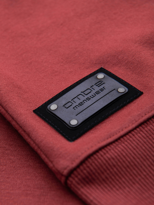 Ombre Clothing Férfi bordó galléros pulóver Ombre Clothing