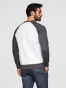 Ombre Clothing Férfi kontrasztos pulóver raglan ujjakkal - krémszínű és grafitszürke V1 OM-SSNZ-0239 Ombre Clothing
