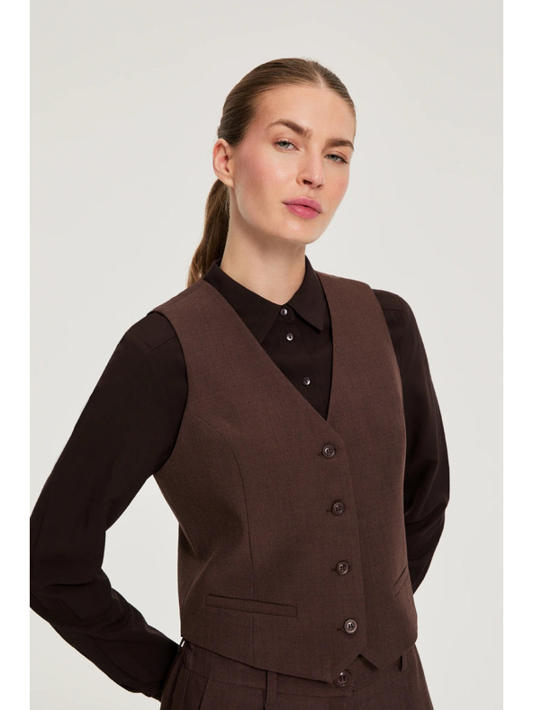 Moodo Elegáns barna mellény Moodo