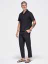 Ombre Clothing Könnyű férfi strukturált pamutnadrág – fekete V2 OM-PACP-0312 Ombre Clothing