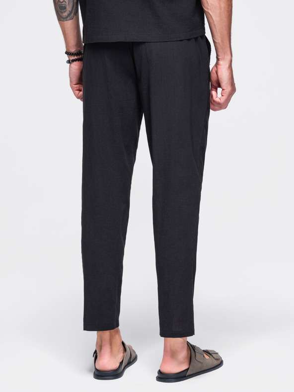 Ombre Clothing Könnyű férfi strukturált pamutnadrág – fekete V2 OM-PACP-0312 Ombre Clothing