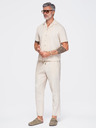 Ombre Clothing Férfi könnyű strukturált pamutnadrág – krém V3 OM-PACP-0312 Ombre Clothing