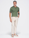 Ombre Clothing Férfi pamutnadrág strukturált szabással REGULAR FIT – elefántcsont V2 OM-PACP-0310 Ombre Clothing