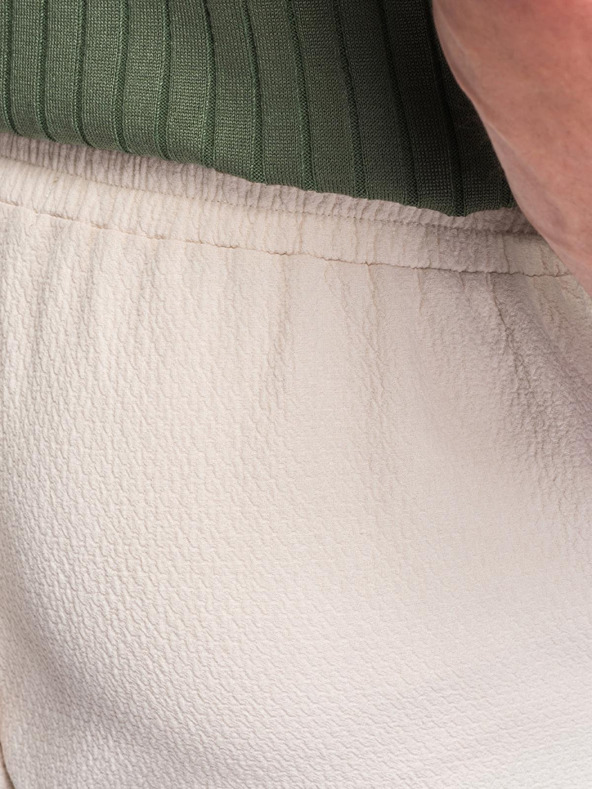 Ombre Clothing Férfi pamutnadrág strukturált szabással REGULAR FIT – elefántcsont V2 OM-PACP-0310 Ombre Clothing