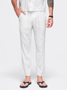 Ombre Clothing Férfi viszkóz és linen csíkos nadrág – törtfehér V1 OM-PACP-0311 Ombre Clothing
