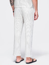 Ombre Clothing Férfi viszkóz és linen csíkos nadrág – törtfehér V1 OM-PACP-0311 Ombre Clothing