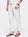 Ombre Clothing Férfi viszkóz és linen csíkos nadrág – törtfehér V1 OM-PACP-0311 Ombre Clothing