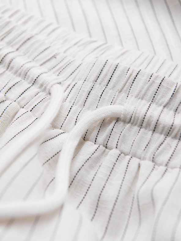 Ombre Clothing Férfi viszkóz és linen csíkos nadrág – törtfehér V1 OM-PACP-0311 Ombre Clothing