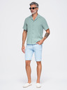Ombre Clothing Férfi muszelinig kubai gallérral – pasztell zöld V3 OM-SHSS-0223 Ombre Clothing