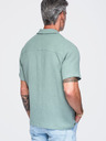 Ombre Clothing Férfi muszelinig kubai gallérral – pasztell zöld V3 OM-SHSS-0223 Ombre Clothing