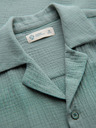Ombre Clothing Férfi muszelinig kubai gallérral – pasztell zöld V3 OM-SHSS-0223 Ombre Clothing