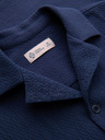 Ombre Clothing Férfi pamuting kubai gallérral – sötétkék V1 OM-SHSS-0220 Ombre Clothing