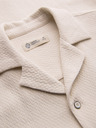 Ombre Clothing Férfi pamuting kubai gallérral – elefántcsont V2 OM-SHSS-0220 Ombre Clothing